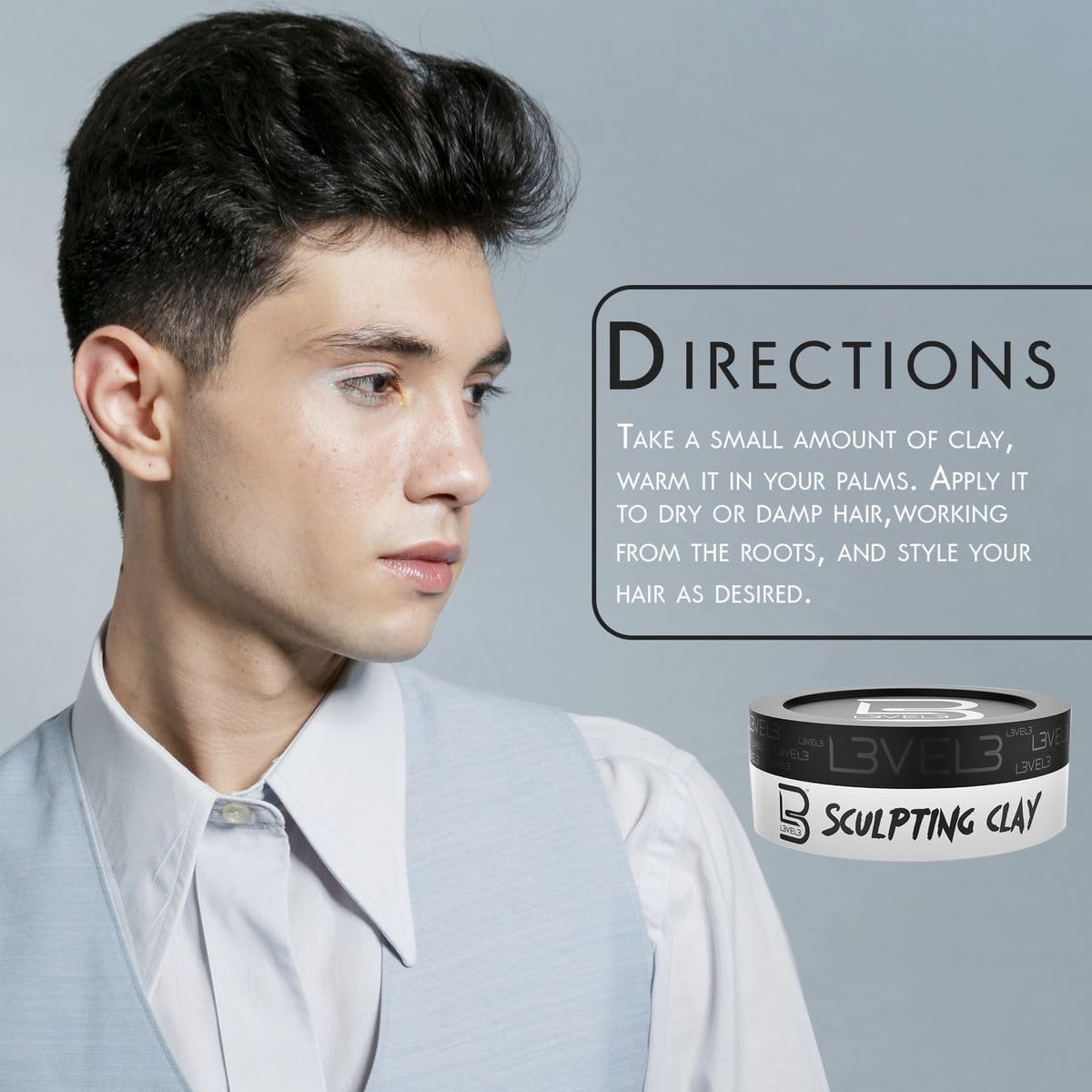 L3 - Level 3 Hair Sculpting Clay - Premium Grade Hair Clay for the Perfect Look - Long Lasting Hair Styling Product for Men Beauty & Personal Care L3