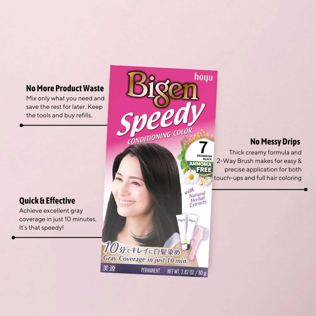 Bigen Speedy Conditioning Color Refill: 7 Brownish Black - 3 Pack Beauty & Personal Care Hoyu