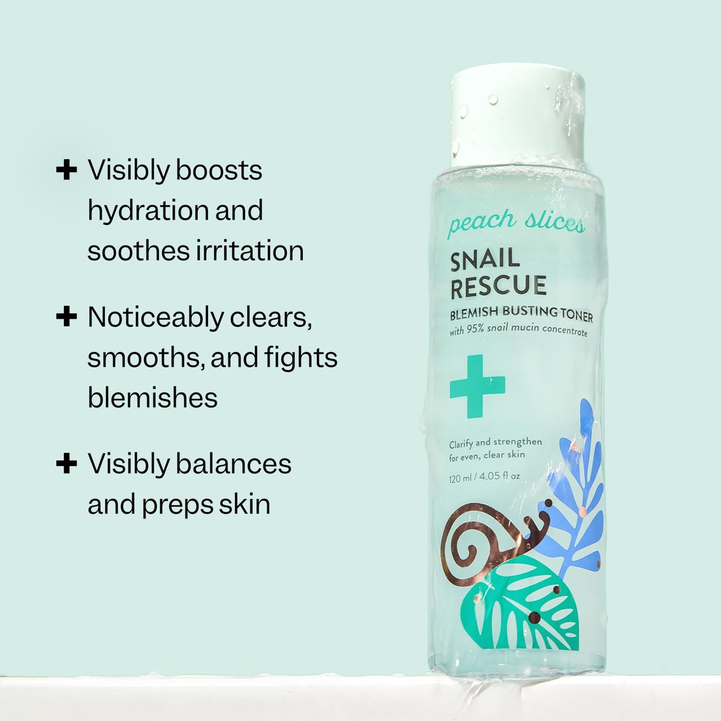 Peach Slices - Snail Rescue Blemish Busting Toner (4.05 oz) - 95% Snail Mucin Concentrate - Clarify, Strengthen, Balance - Hyaluronic Acid & CICA Beauty & Personal Care Peach Slices
