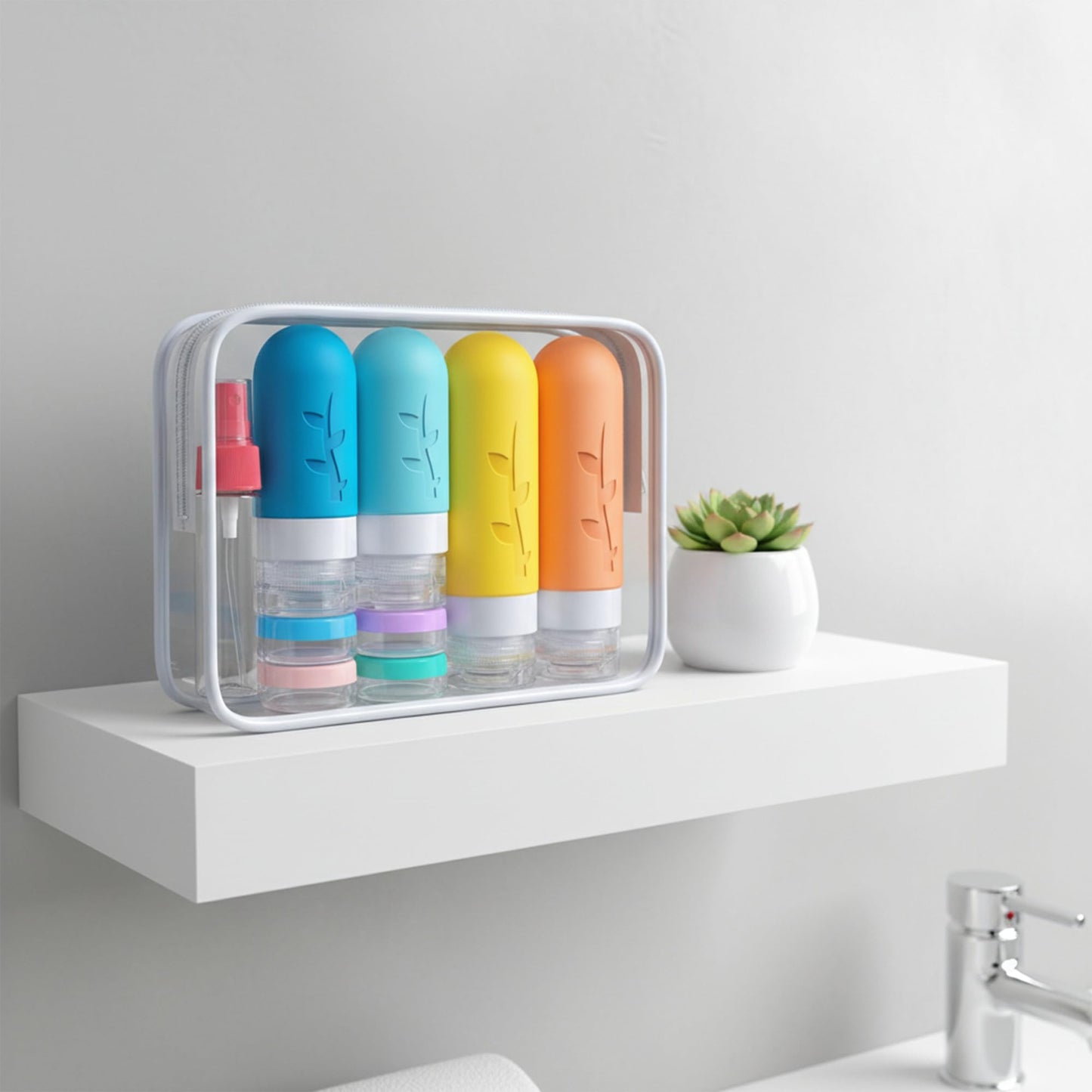 DEPOZA 16 Pack Travel Bottles Set - TSA Approved Leak Proof Silicone Squeezable Containers for Toiletries, Conditioner, Shampoo, Lotion & Body Wash Beauty & Personal Care DEPOZA