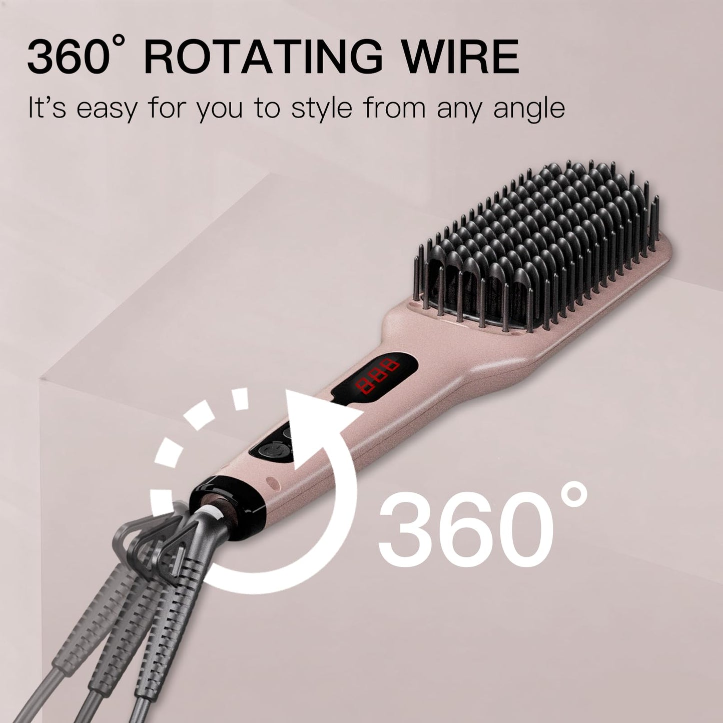 MEGAWISE Pro Ceramic Ionic Hair Straightener Brush for Home Salon | MCH Fast 20s Heating Tech with Auto-Off Safety | Anti-Scald with Universal Dual Beauty & Personal Care MEGAWISE