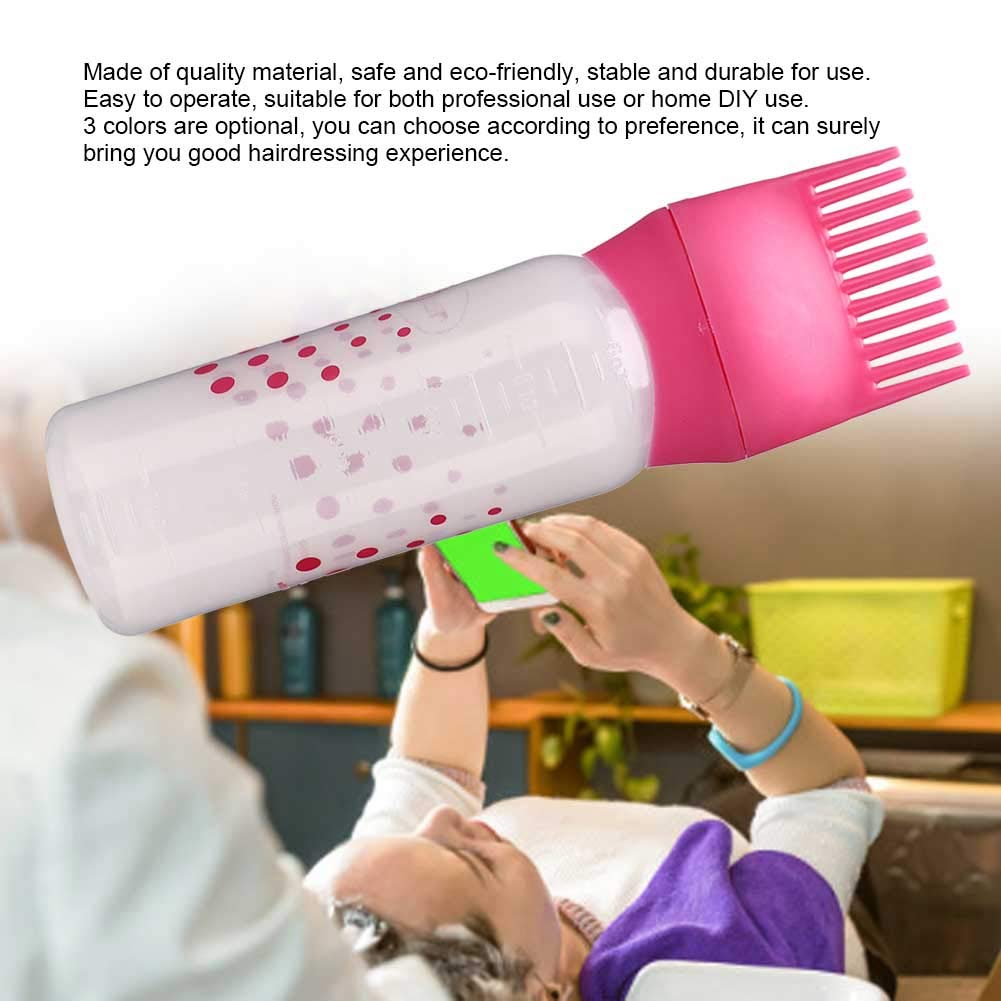 Antilog Root Comb Applicator Bottle with Graduated Scale and Brush for Salon Hair Coloring, Hair Dying (rose red, 170ml) Beauty & Personal Care Antilog