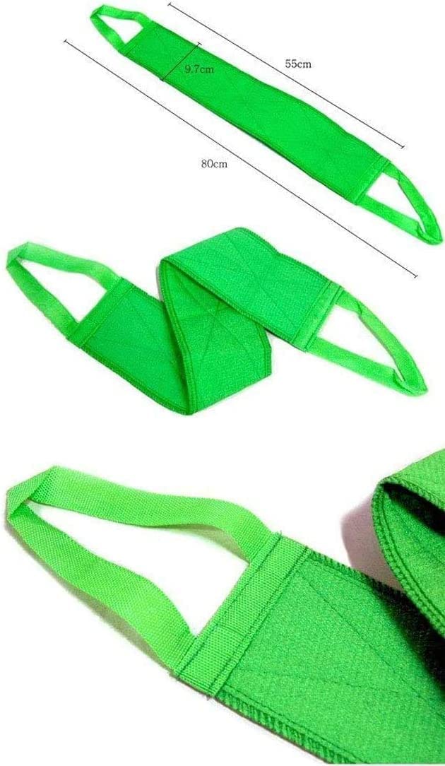 DEAD SKIN x (3 pcs) Long Exfoliating Towel with Straps Green Back Washcloth Bath Wash Towel Korean Italy Towel Back Scrubber for Shower Extended Beauty and Personal Care DEAD SKIN