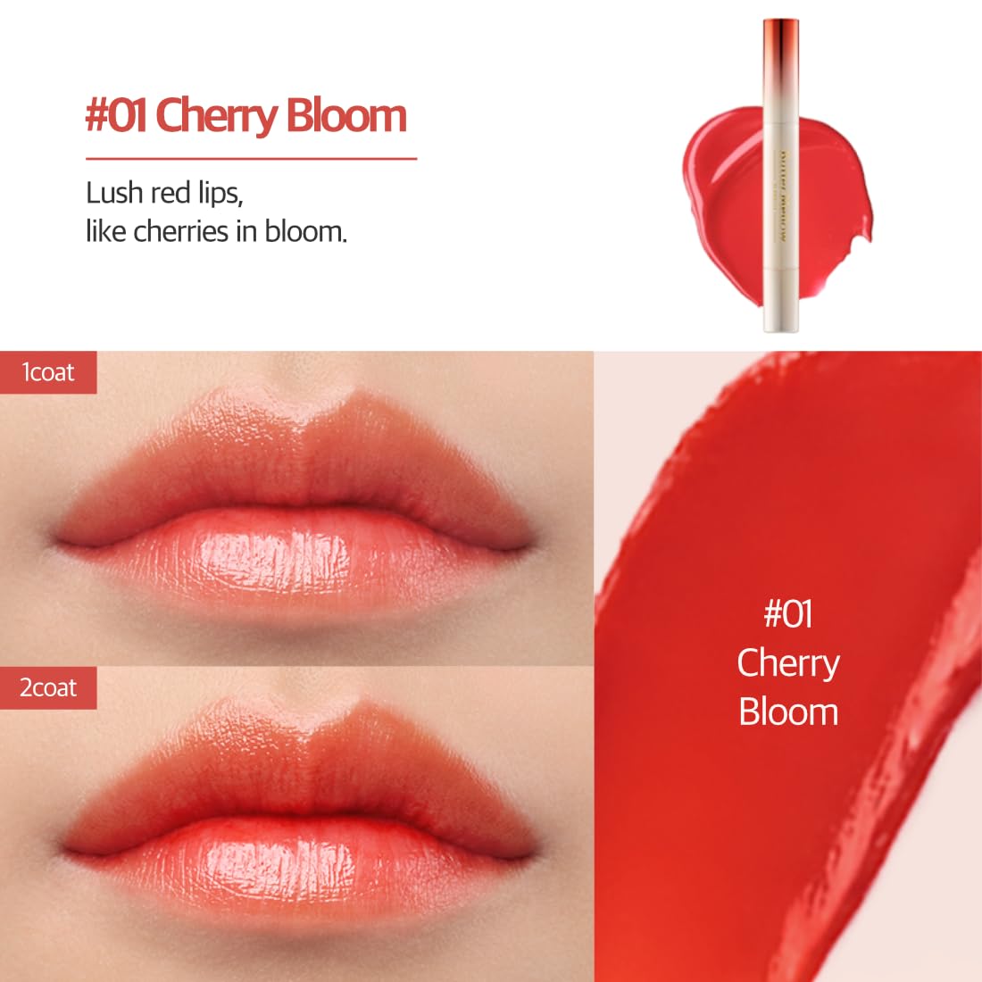 Butter Mellow Lip Balm #01 Cherry Bloom, 1.7g (0.06oz) - Moisturizing & Nourishing Lip Care for Soft, Smooth Lips Beauty and Personal Care Elensilia
