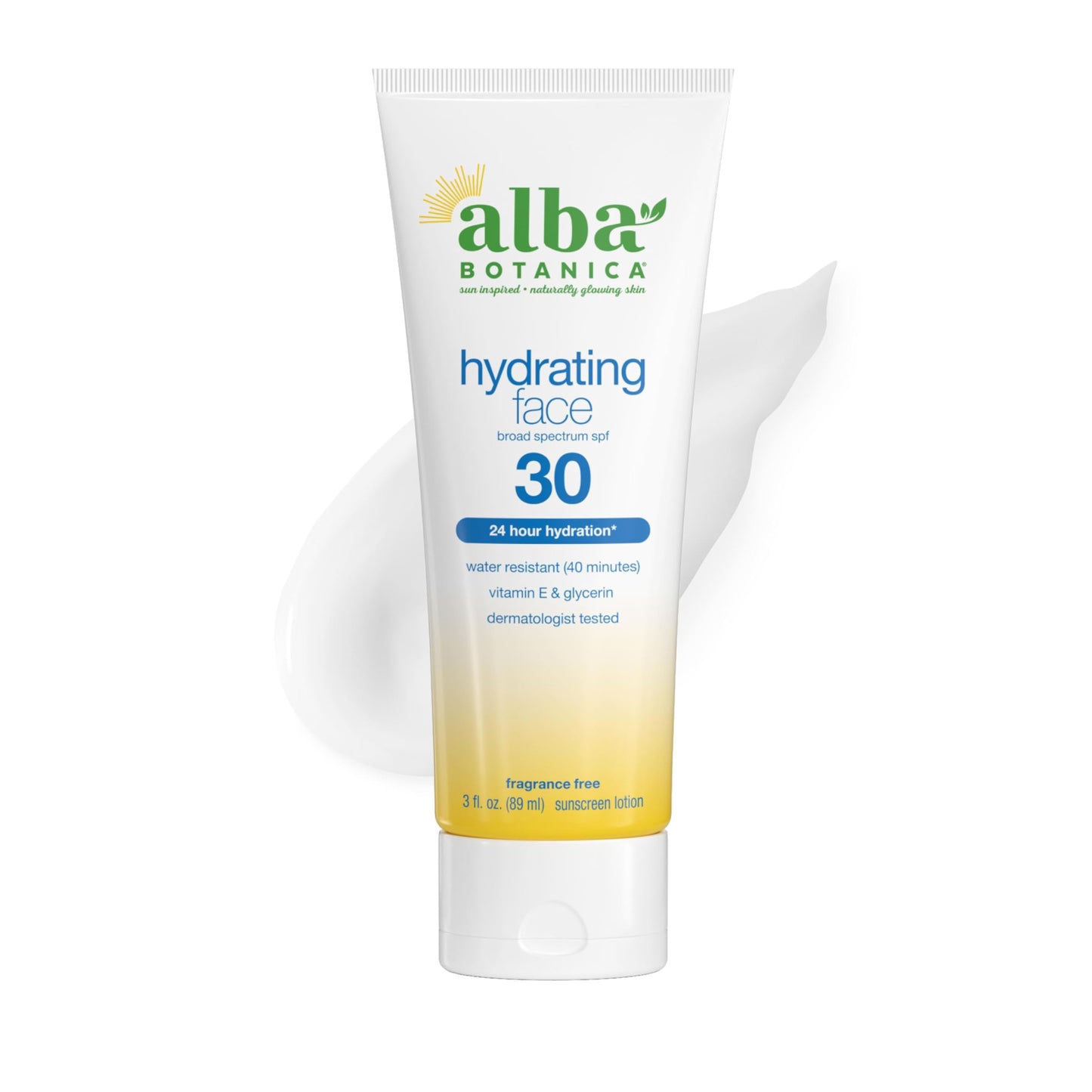 Alba Botanica Sunscreen for Face, Fragrance-Free Hawaiian Face Sunscreen Lotion, Broad Spectrum SPF 30, Water Resistant and Biodegradable, 3 fl. oz Beauty & Personal Care Alba Botanica