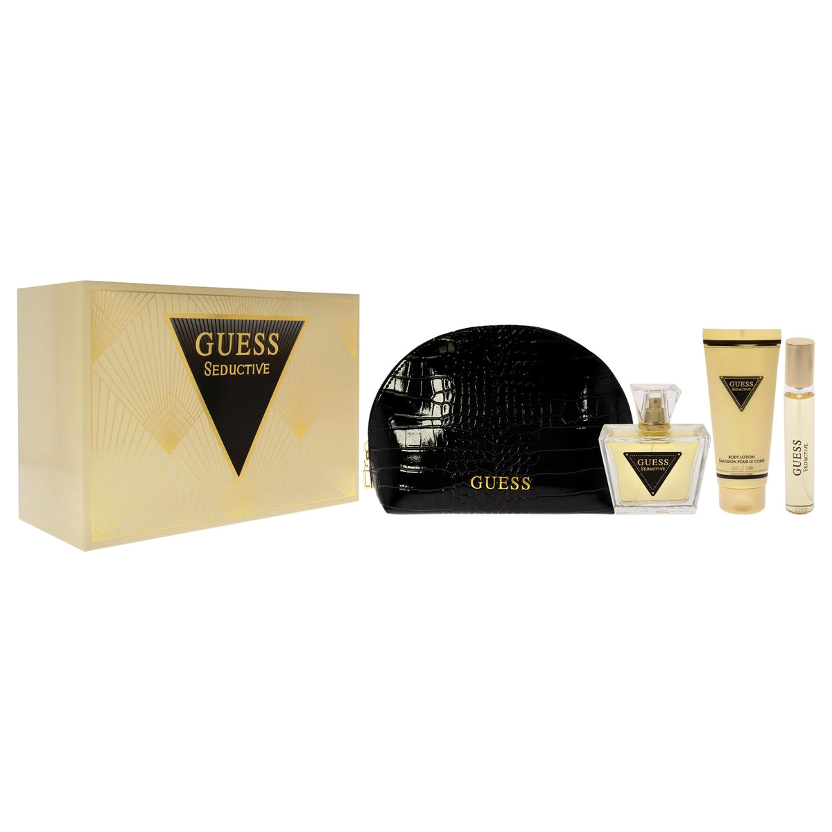 Guess Guess Seductive 2.5oz EDT Spray, 0.5oz EDT Spray, 3.4oz Body Lotion, Pouch Women 4 Pc Gift Set Beauty & Personal Care GUESS