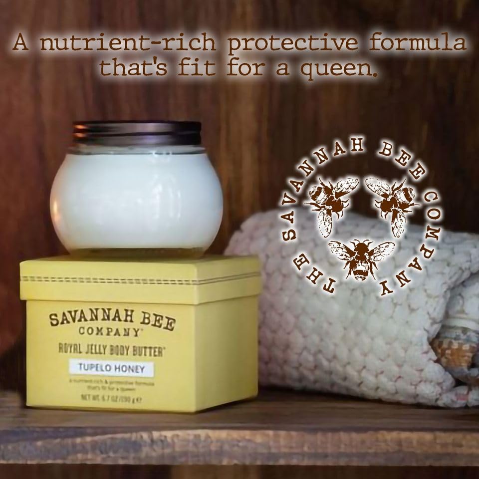 Savannah Bee Company Royal Jelly Body Butter - Deep Hydrating Body Butter - Tupelo Beauty & Personal Care Savannah Bee Company