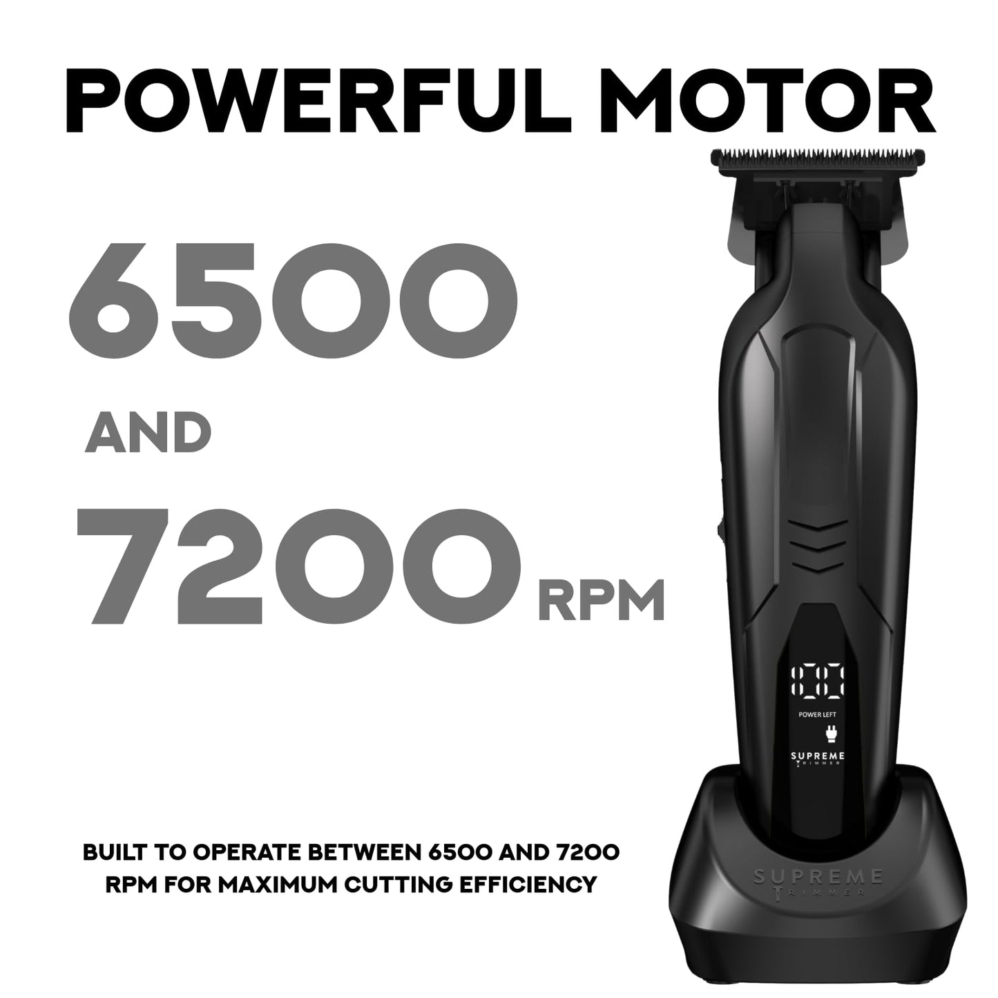 Supreme Trimmer Vader Lite ST3700 Professional Barber Trimmer - Ultra Sharp Zero Gap DLC T-Blade, 7000 RPM Cordless Detailer, USB-C Fast Charge, 120 Beauty and Personal Care Supreme Trimmer