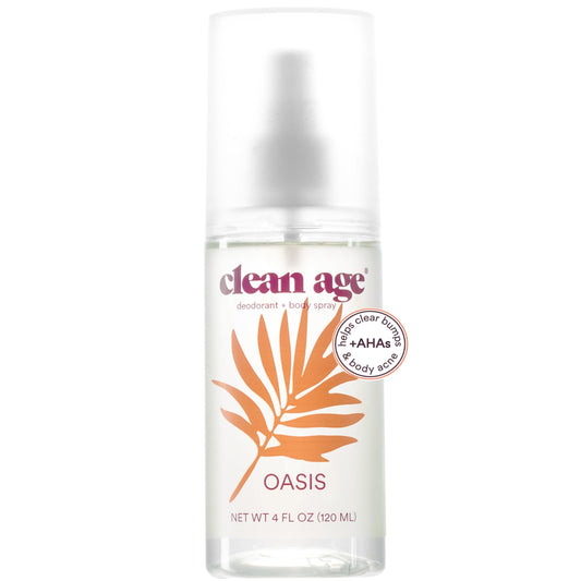 Clean Age - Aluminum Free Deodorant & Body Spray for Whole Body - Oasis 4oz - Clean Deodorant and Body Spray for Teen Boys and Girls - With AHA Fights Beauty and Personal Care CLEAN AGE