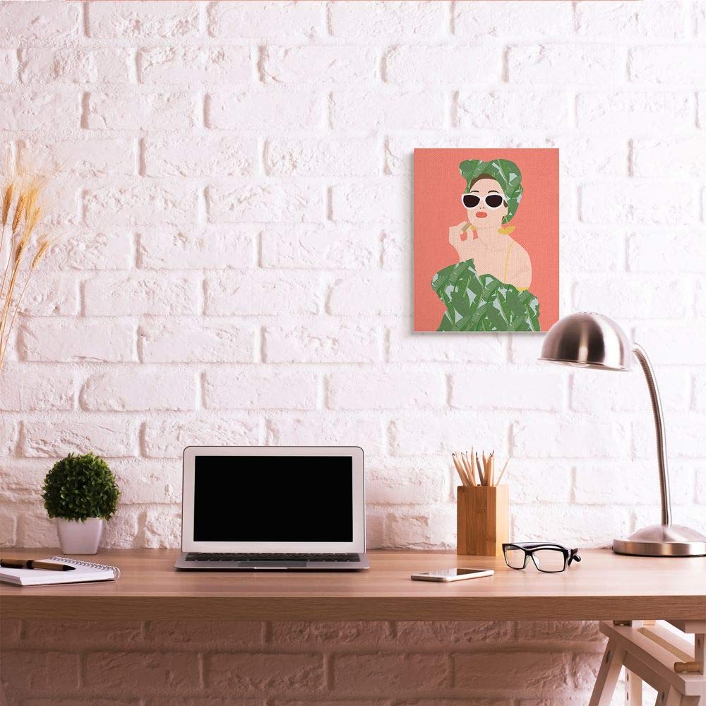 Stupell Industries Female Glamour in Tropical Fashion Lip Cosmetic Wall Art, 16 x 20, Pink Beauty & Personal Care Stupell Industries
