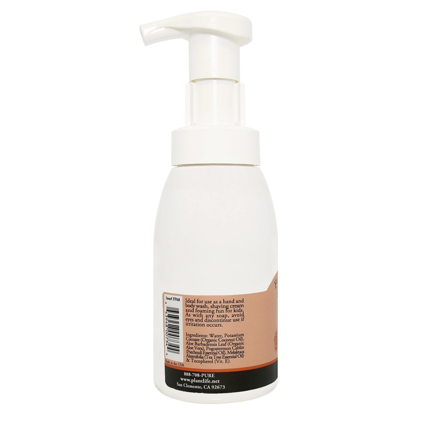 Plantlife Patchouli Foam Soap - Gentle, Moisturizing, Plant based Foam Soap - Ideal for use as a Hand & Body wash, Shaving Cream, and Foaming Fun Beauty & Personal Care Plantlife