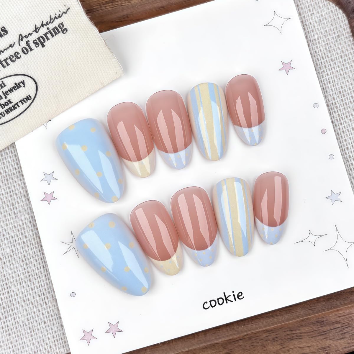 Flower Press on Nails Short Almond Fake Nails Fall Nails Press ons with Floral Design,Brown Reusable Artificial Nails Glossy Full Cover Glue on Nails Beauty and Personal Care HPYFOI