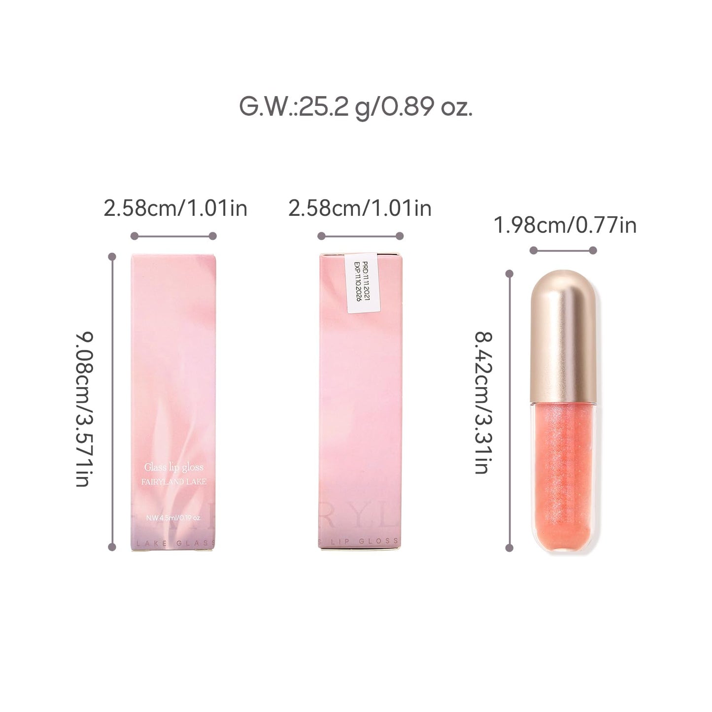 KISSIO Plumping Lip gloss,Glossy and Cool,Make Lips Plump and Moisturizing,Lip Gloss contains Peppermint and Beeswax,Cruelty Free,0.19 oz,05 Dogwood Beauty and Personal Care KISSIO