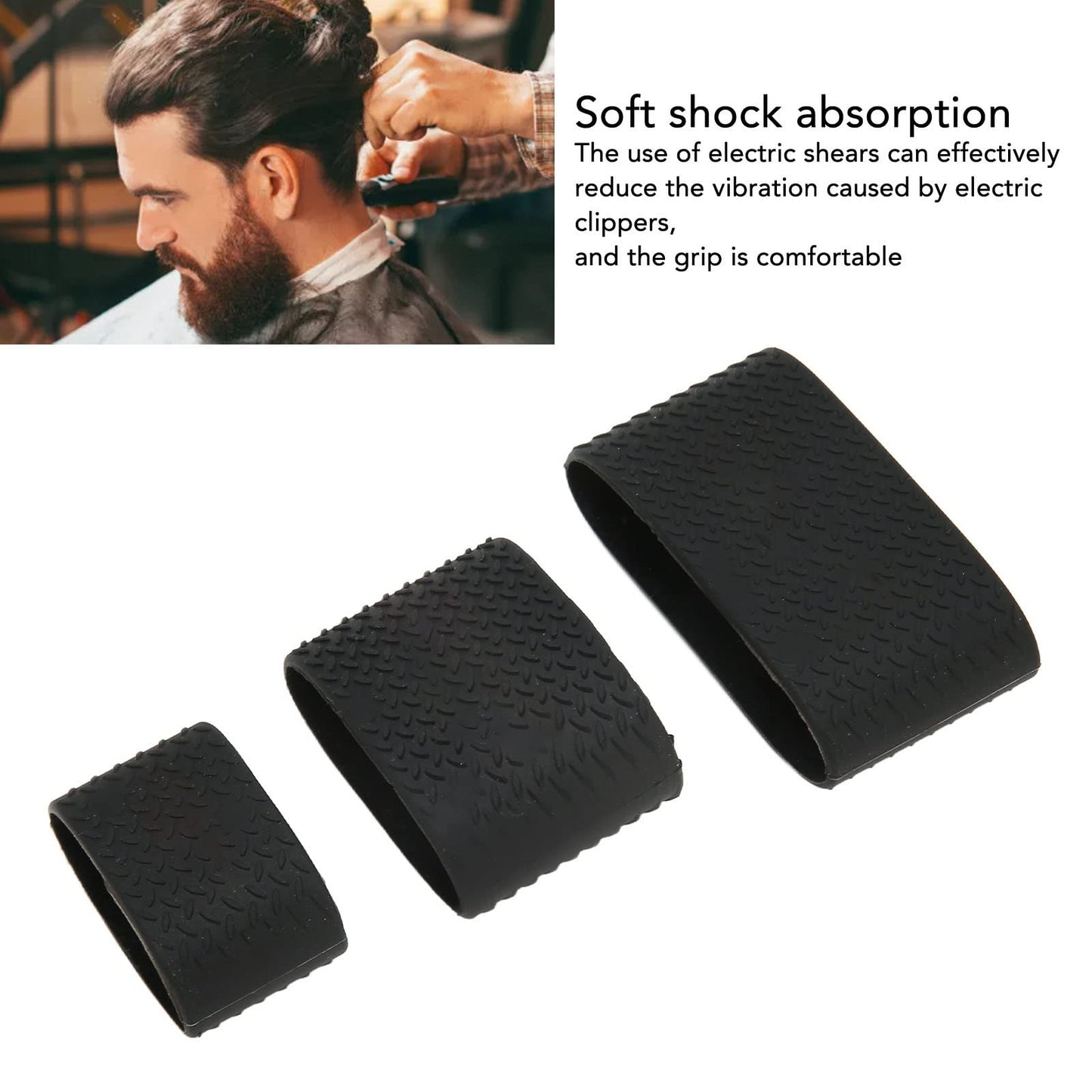 Estink Clipper Bands, Pack of 3 Professional Black Silicone Slip Heat Electric Clipper Protective Electric Clipper Bands for Salon Baber Tool Scissors Beauty and Personal Care Estink