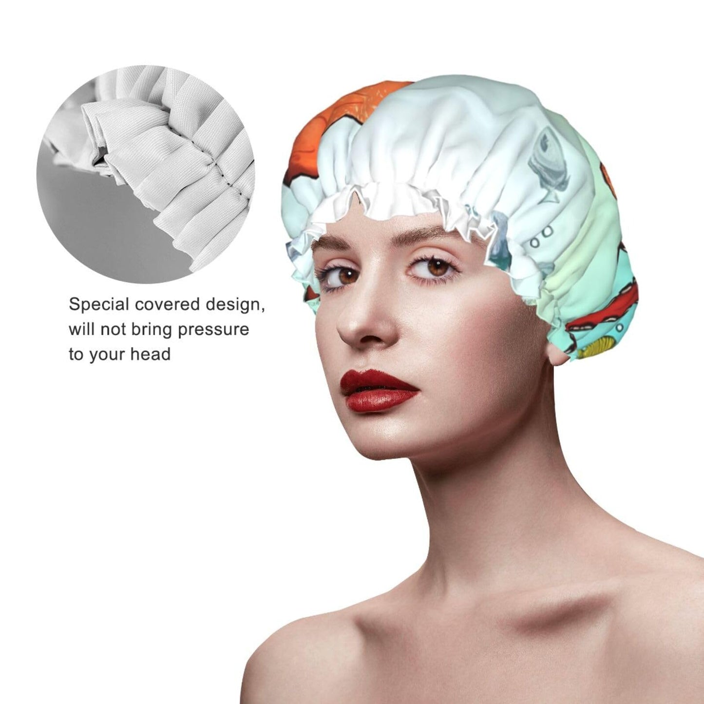 Giant Octopus Shower Cap for Women Men Large Reusable Shower Bonnet Double-Layer Waterproof Bath Caps Elastic Band Hair Hat for All Hairstyles Beauty and Personal Care BWLHJKE