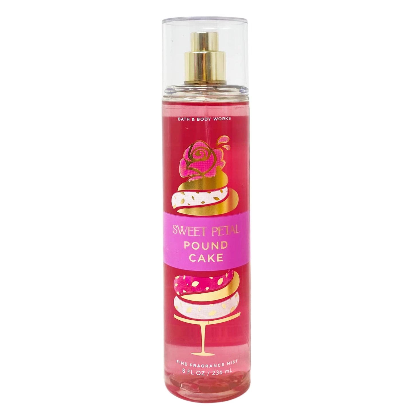 Bath & Body Works Sweet Petal Pound Cake 3 Piece Bundle - Fragrance Mist - Body Cream - Shower Gel - with a Himalayan Salts Springs Bar Soap - Full Beauty and Personal Care Bath & Body Works