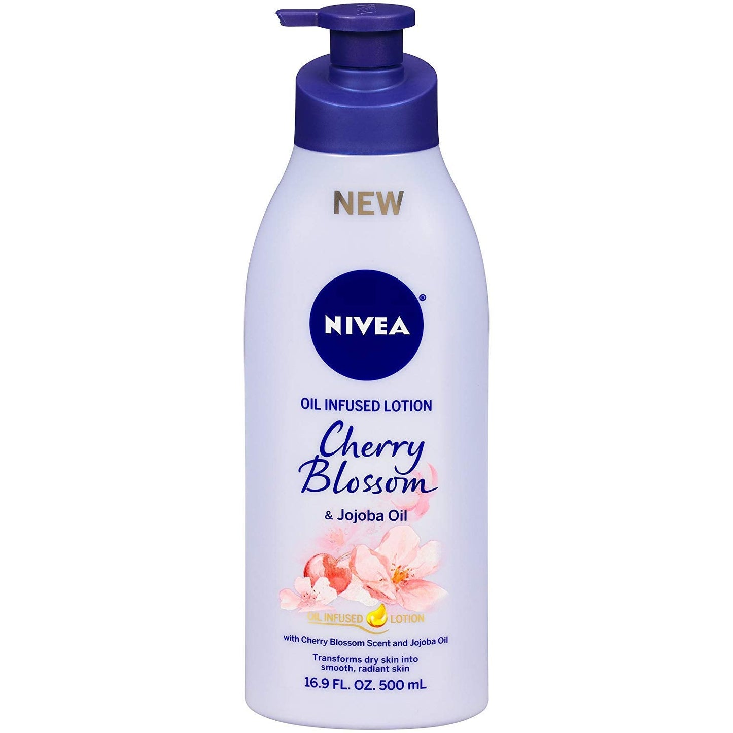 Nivea Lotion Oil-Infused Cherry/Jojoba Oil 16.9 Ounce Pump (500ml) (2 Pack) Beauty & Personal Care NIVEA