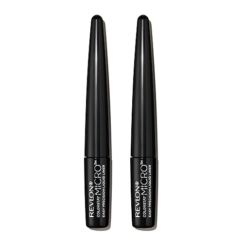 REVLON ColorStay Micro Easy Precision Liquid Eyeliner, Waterproof, Smudgeproof, Longwearing with Felt Tip Applicator, 301 Blackout, 2 pack Beauty & Personal Care REVLON