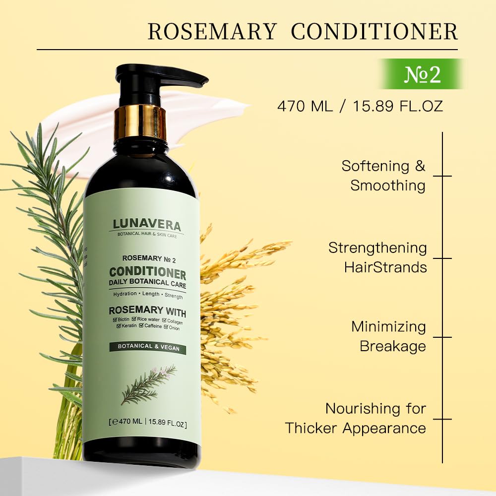 Rosemary Hair Growth Shampoo and Conditioner Set, Natural Vegan Formula with Biotin, Keratin, Collagen, 16.6 oz Each Beauty & Personal Care ZAID II