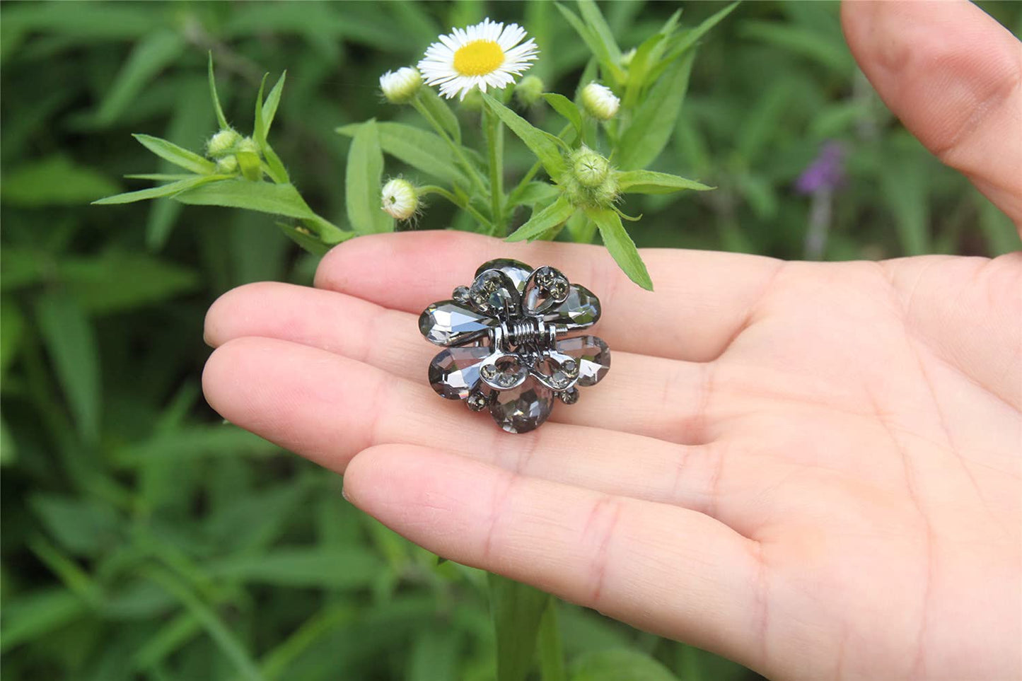 Carede 1.2 inch Rhinestone Butterfly Claw Hair Clips Hair Clamp,Crystal Bow Hair Jaw Clip Barrettes for Girls Women,Pack of 6 Beauty & Personal Care Carede