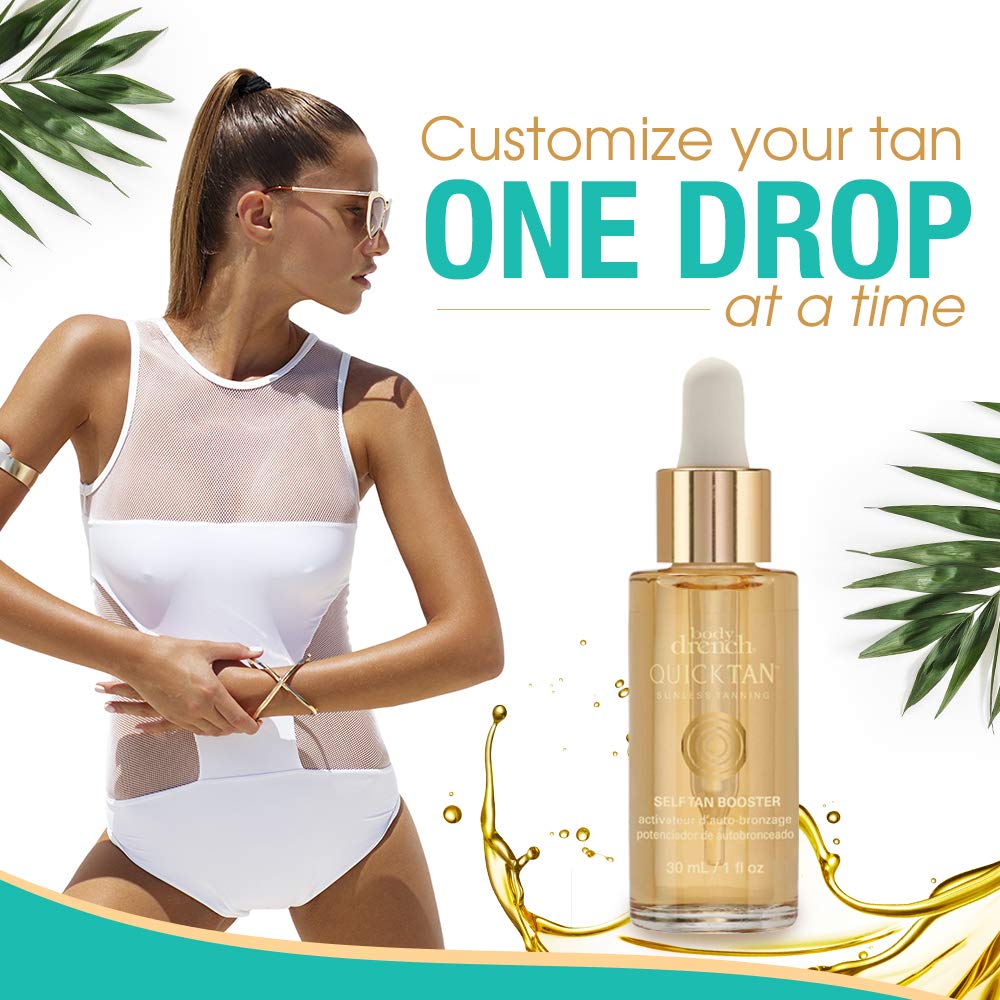 Body Drench Quick Tan Self Tanner Booster Drops - Add to Lotion for Gradual Glow, Sunless Self Tanning Enhancer for Face & Body, 1 fl oz Beauty & Personal Care Body Drench