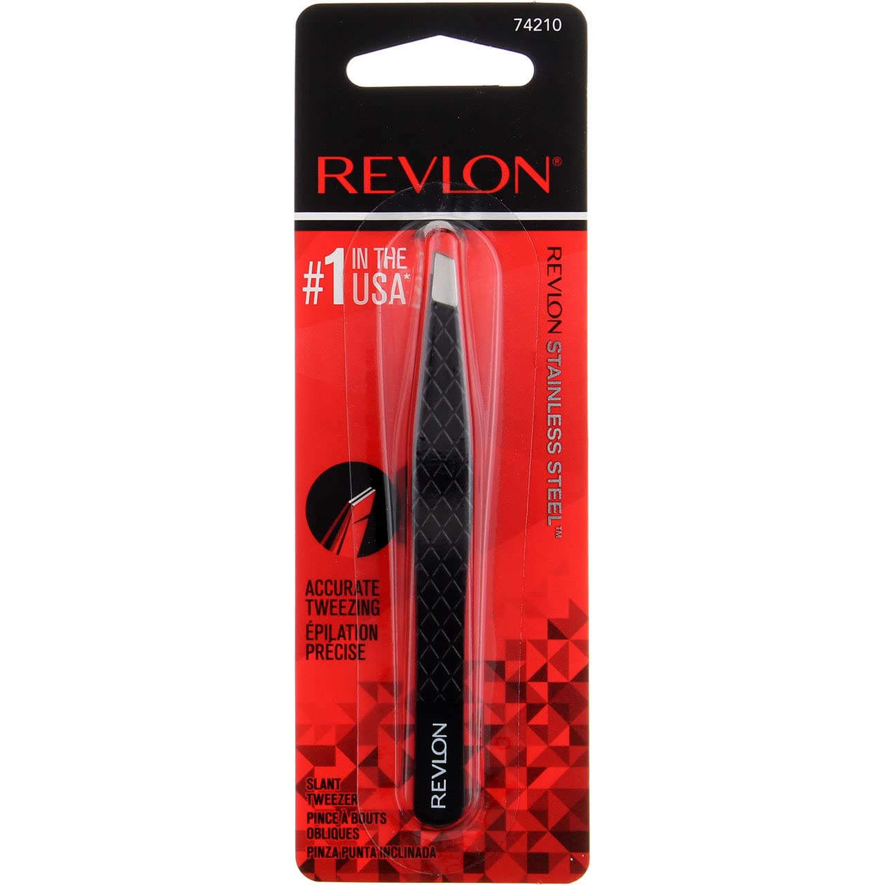 Revlon Expert Tweezer, Slant Tip 1 ea (Pack of 5) Beauty & Personal Care REVLON