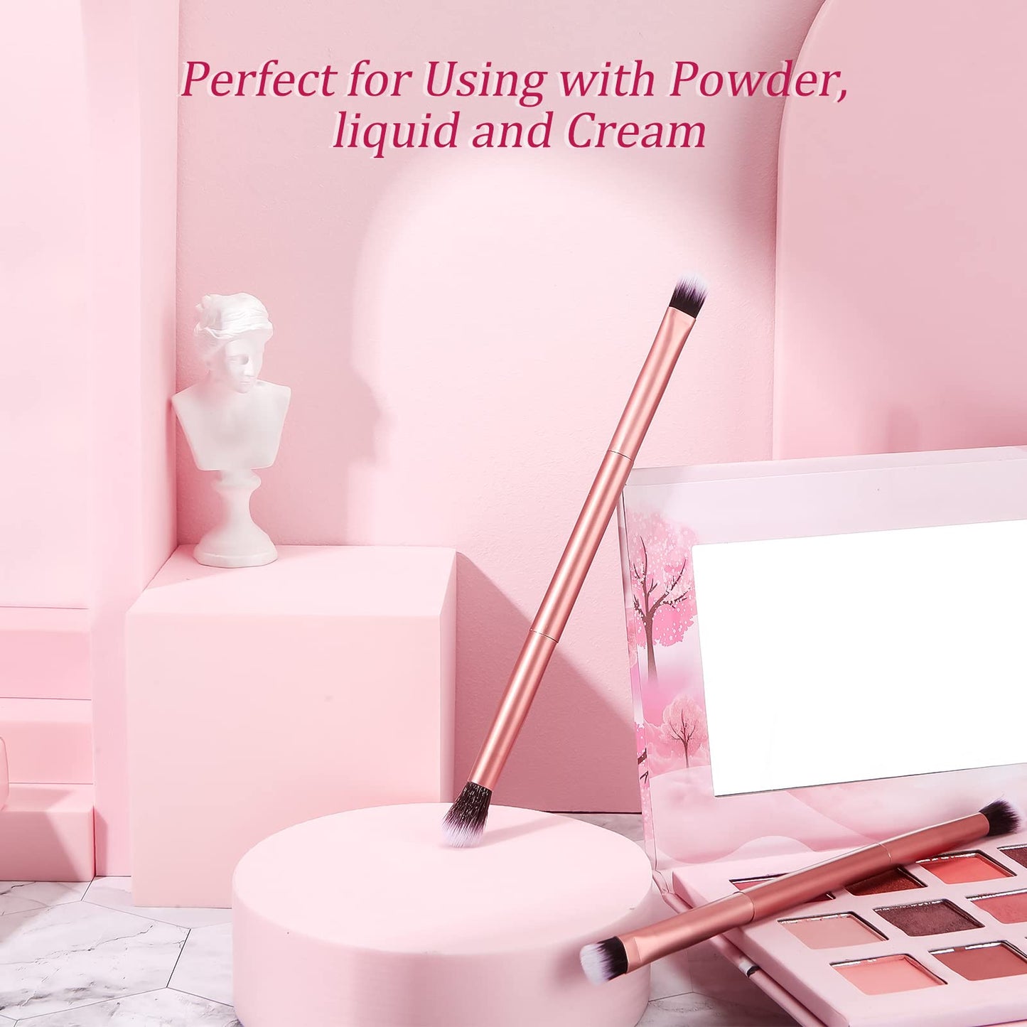 Perthlin 12 Pcs Eyeshadow Smudge Brush 2 in 1 Eyeshadow Double Ended Concealer Brush Under Eye Small Soft Firm Pointed Foundation Makeup Applicator Beauty & Personal Care Perthlin
