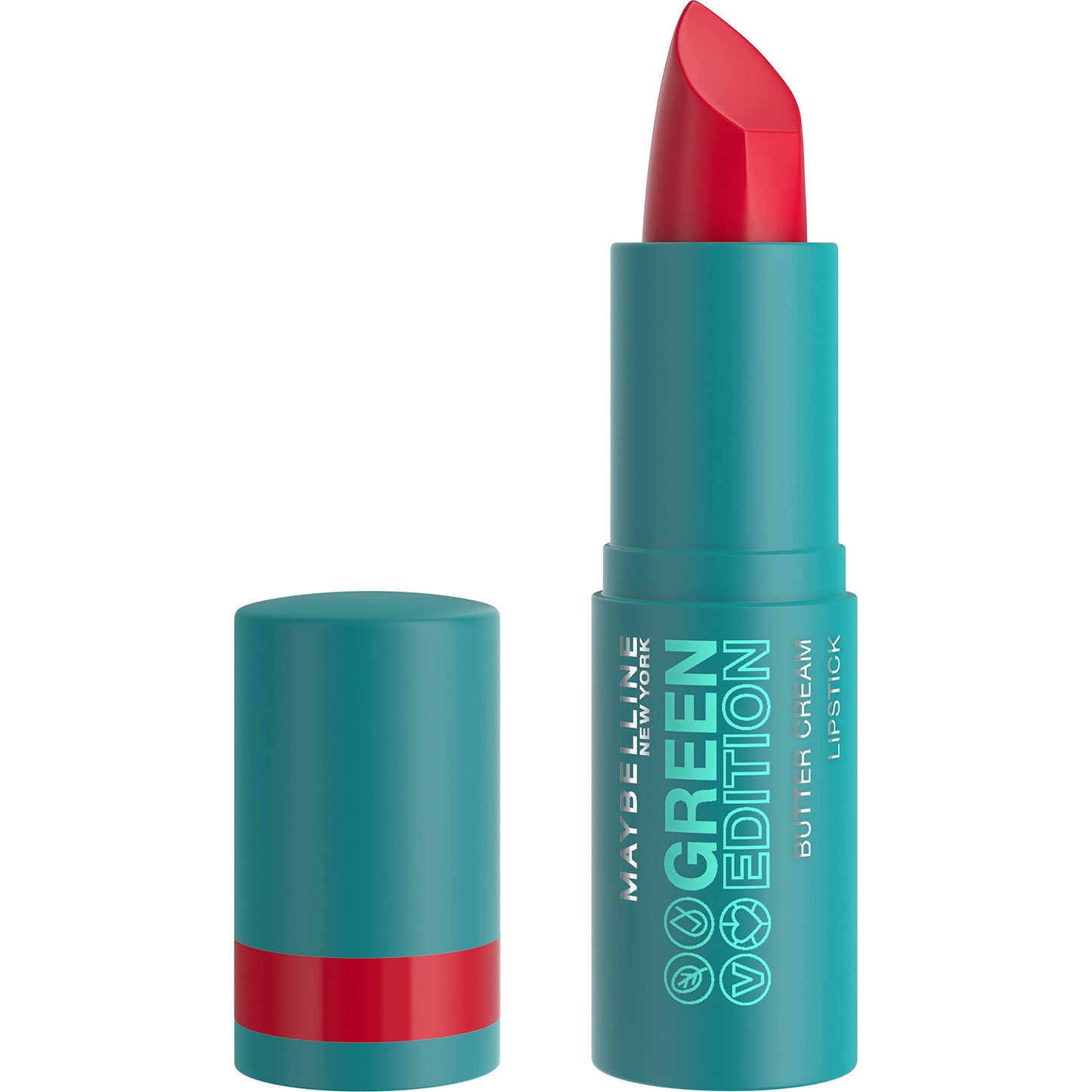 Maybelline Green Edition Butter Cream High-Pigment Bullet Lipstick, Maple, Bright Red, 0.12 oz Beauty & Personal Care MAYBELLINE