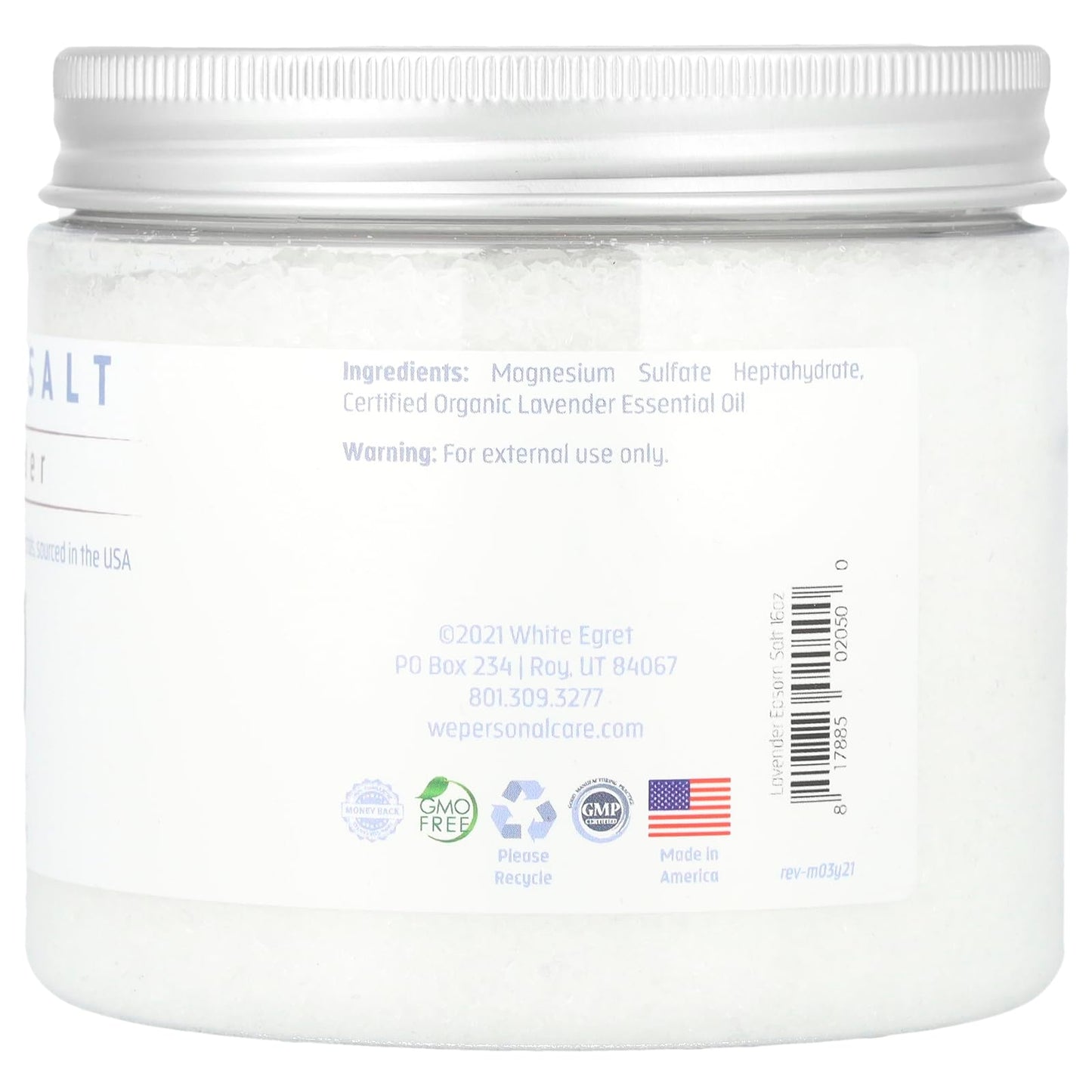 WHITE EGRET Epsom Salt, Lavender, 0.21 Pound Beauty and Personal Care White Egret