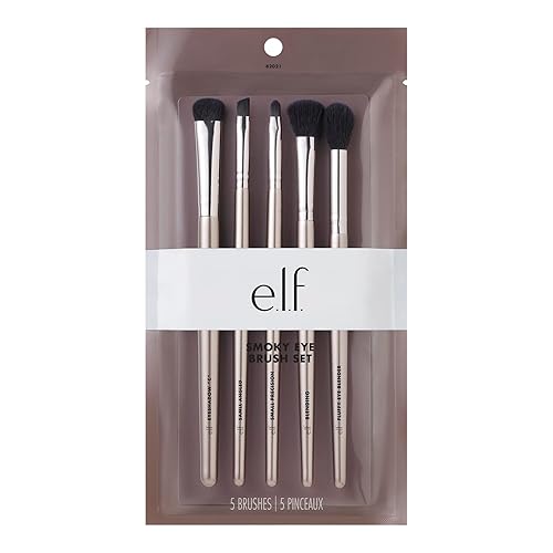 e.l.f. Smoky Eye Brush Kit, 5-Piece Makeup Brush Kit For Creating A Smoky Eye Look, Apply & Blend Eyeshadow, Vegan & Cruelty-Free Beauty & Personal Care e.l.f.