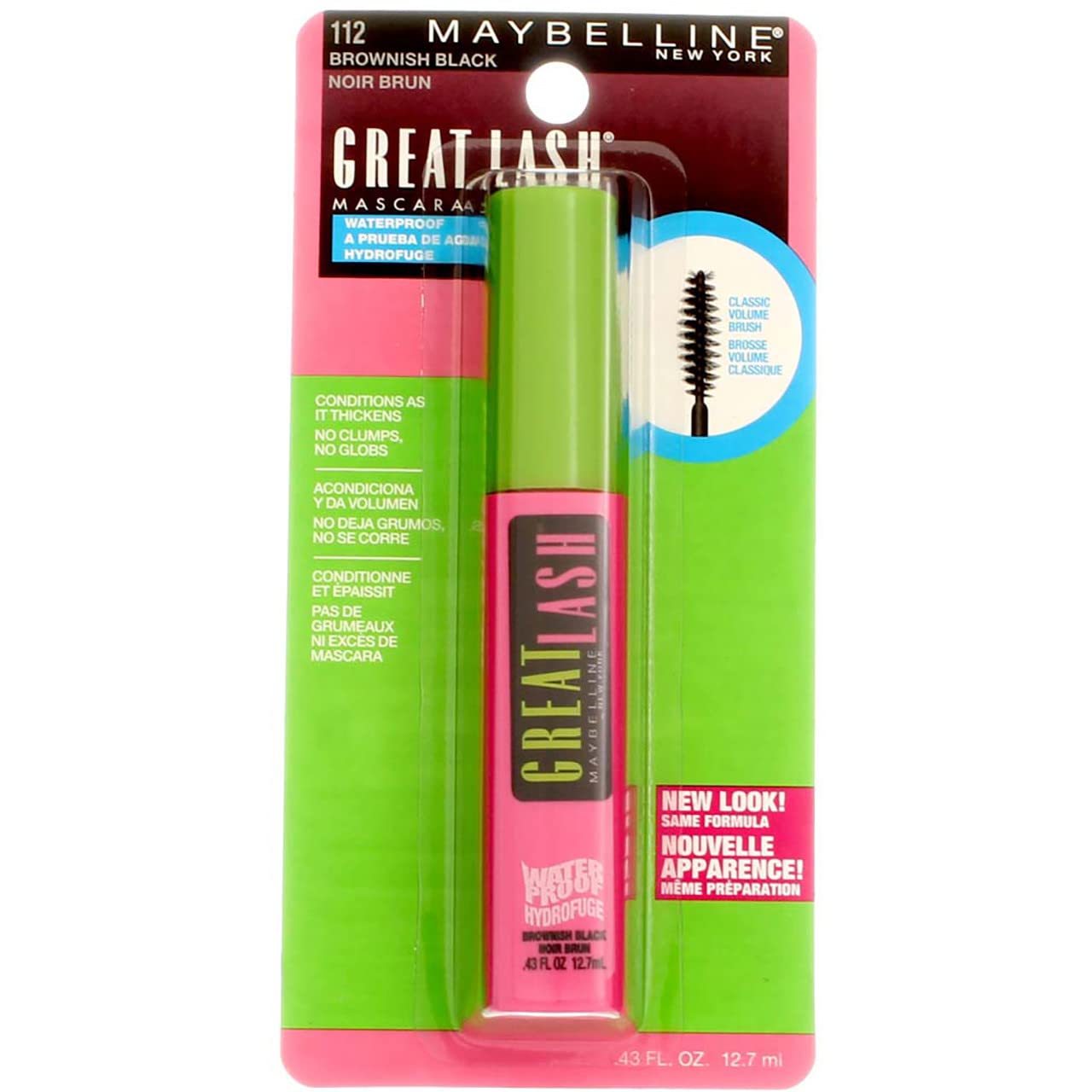 Maybelline New York Great Lash Waterproof Mascara, Brownish Black [112] 0.43 oz (Pack of 3) Beauty & Personal Care Maybelline New York
