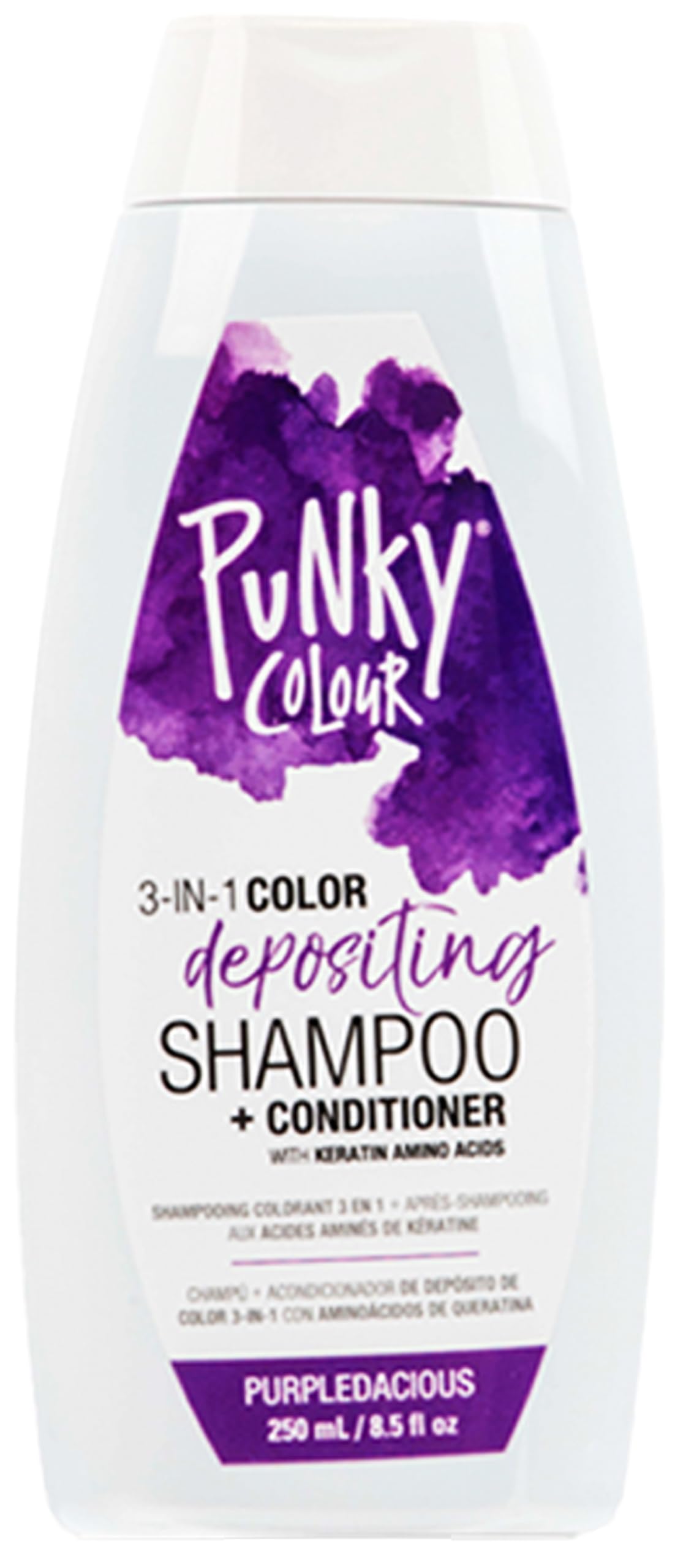 Punky Colour 3-in-1 Color Depositing Conditioner & Hair Cleanser - Purpledacious, Semi Permanent Hair Color, Temporary Hair-Dye, Sulfate-Free, Vegan,