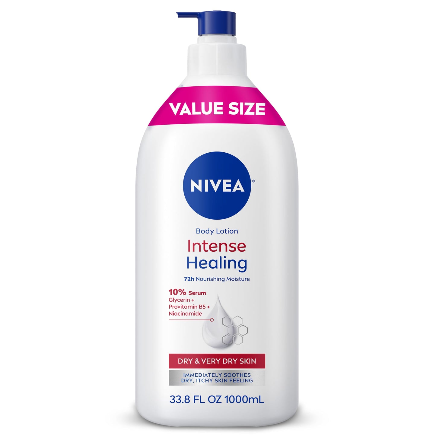 NIVEA Intense Healing Body Lotion Very Dry Itchy Skin, 33.8 Fl Oz Value Beauty and Personal Care NIVEA