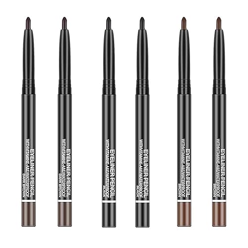 Go Ho Black,Light Brown,Dark Brown Eyeliner Pencils,6 Pack Gel Eye Liner Makeup Pencil,High Pigment Smooth Eyeliner Stick,Soft Easy to Color Eye Liner Beauty & Personal Care Go Ho