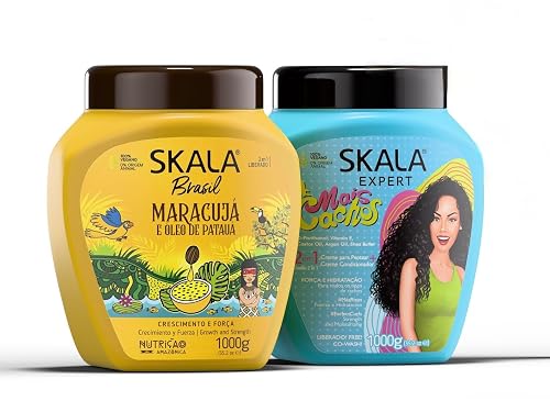 SKALA Hair Type 3ABC - Mais Cachos And Passion Fruit Combo- Hydrate Curls, Eliminate Frizz, For Curly Hair - 2 IN 1 Conditioning Treatment and Cream Beauty & Personal Care Sabelle Beauty