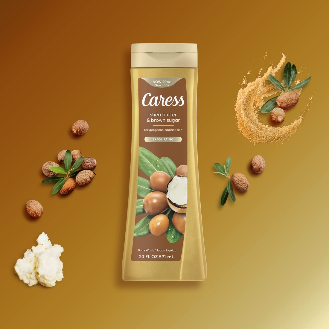 Caress Body Wash For Gorgeous, Radiant Skin Shea Butter & Brown Sugar Hydrating and Exfoliating Body Wash 20 fl oz Beauty & Personal Care Caress
