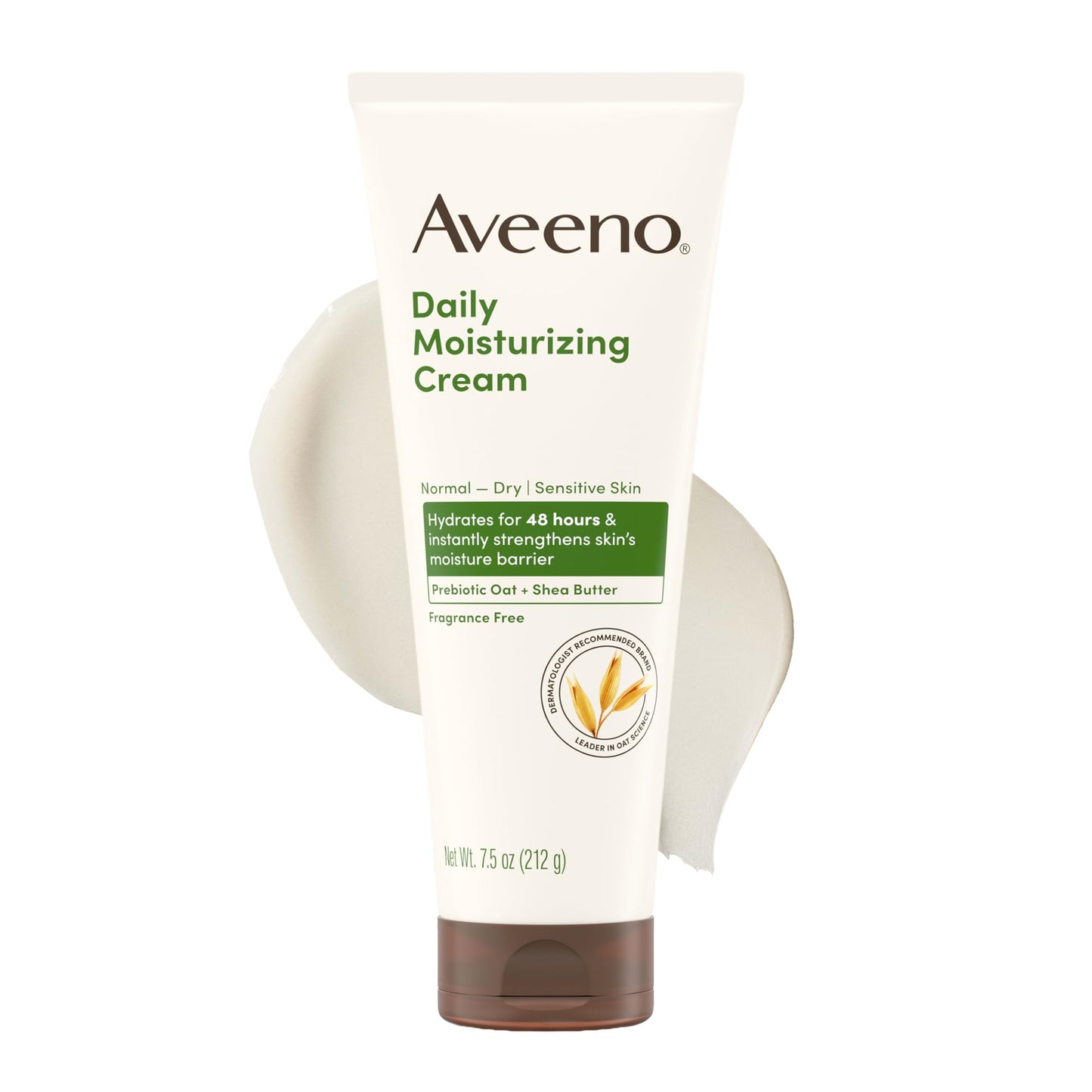 Aveeno Daily Moisturizing Cream Face, Hand, Body Moisturizer with Prebiotic Oat & Shea Butter, for Normal to Dry or Sensitive Skin, Hydrates for 48 Beauty & Personal Care Aveeno