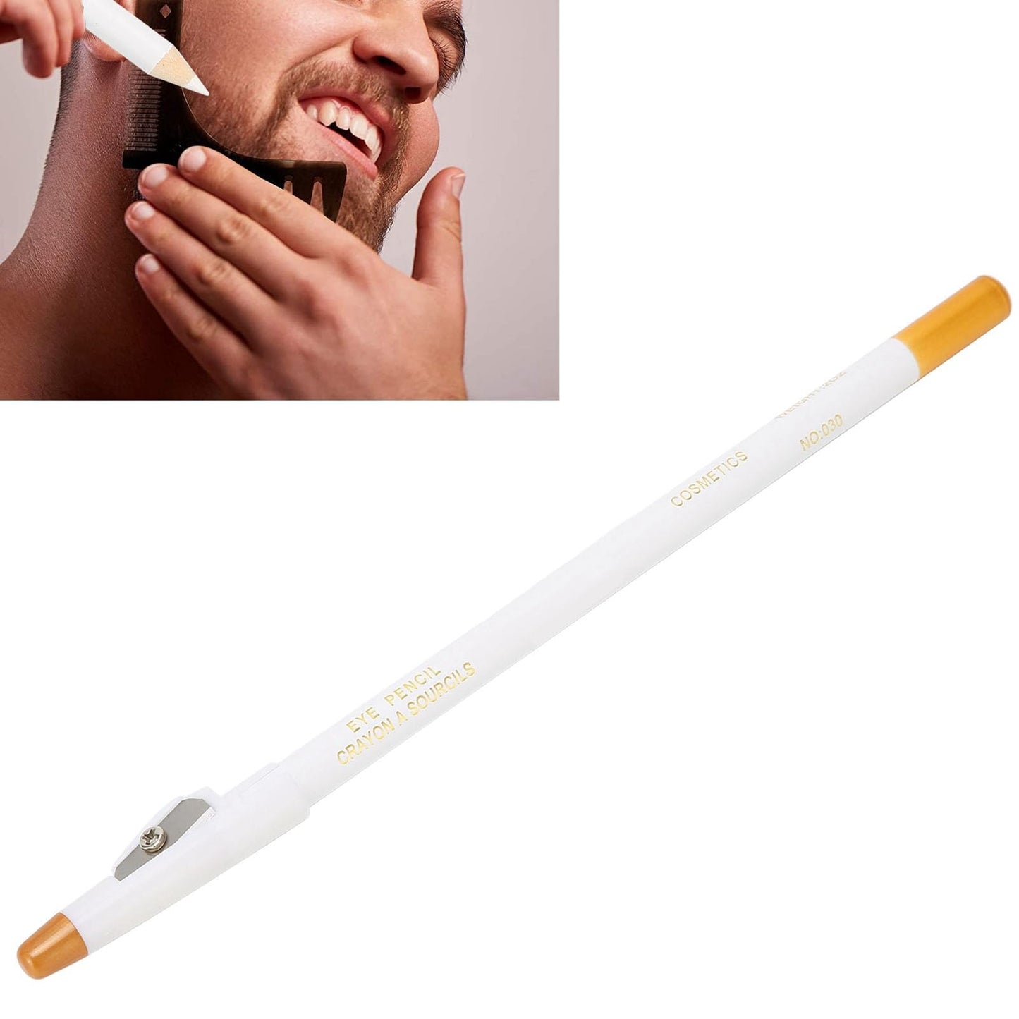 Yosoo Health Gear, Professional Beard Pencil Filler for Men, Hairdressing Pen, Hairline Pencil Beard Shaping Tool (White) Beauty and Personal Care Yosoo Health Gear