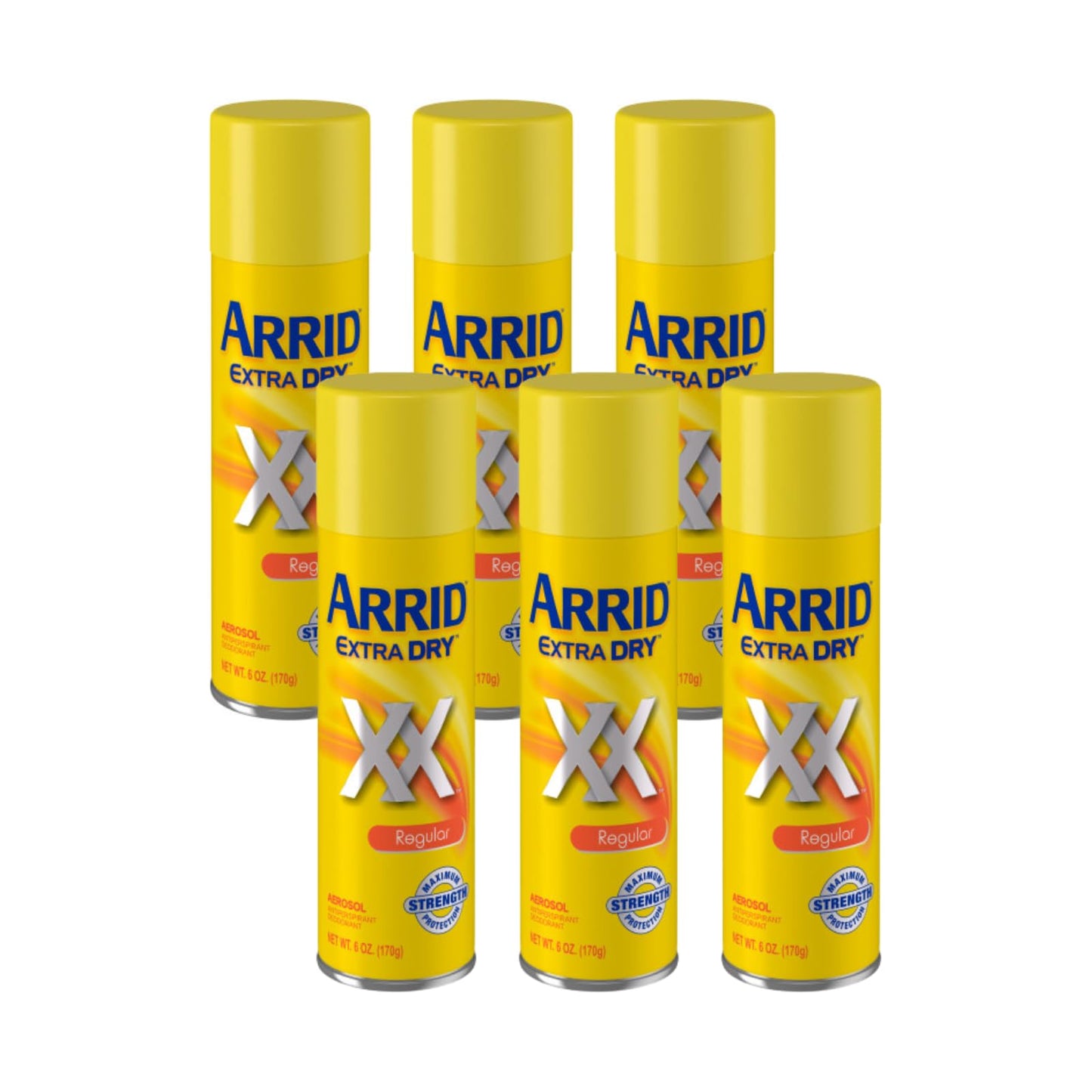 Arrid Extra Dry Regular Aerosol Antiperspirant Deodorant 6 Oz, Pack of 6 Beauty and Personal Care Arrid