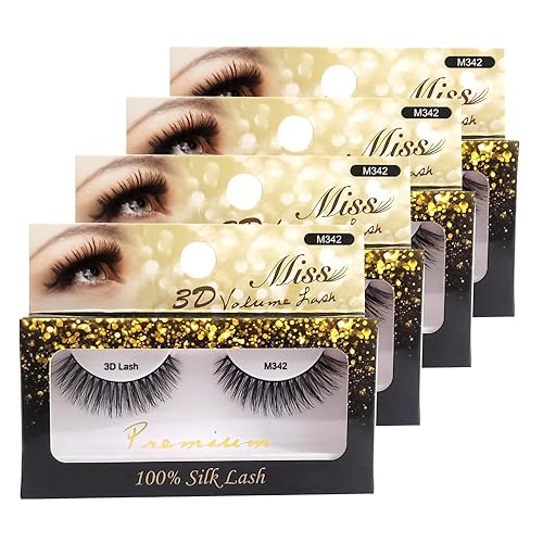 "4 Pairs" Miss Lash 100% Handmade Tapered 3D Volume lash M342 Beauty & Personal Care MISS LASH