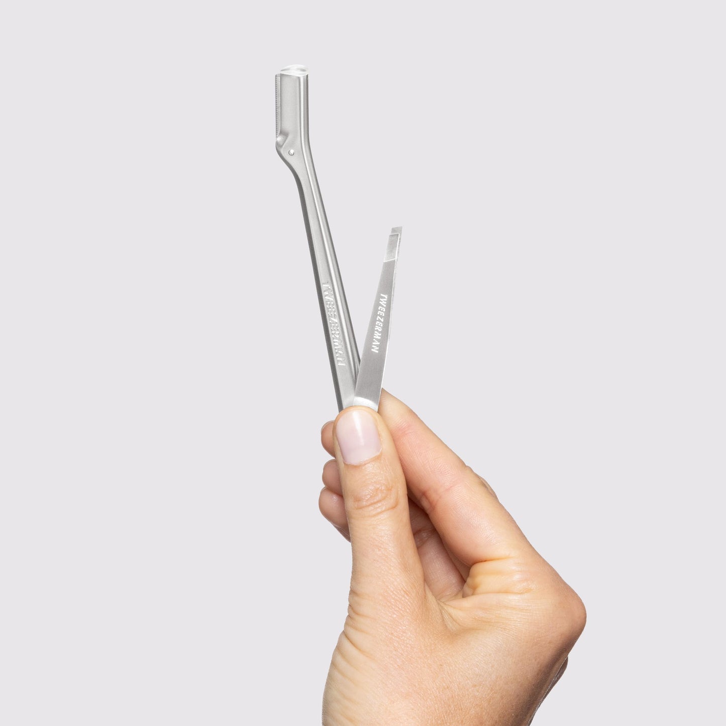 Tweezerman Eyebrow Razor and Mini Tweezer Set with 3 Replacement Blades and Safety Cap (Stainless Steel) Beauty and Personal Care Tweezerman
