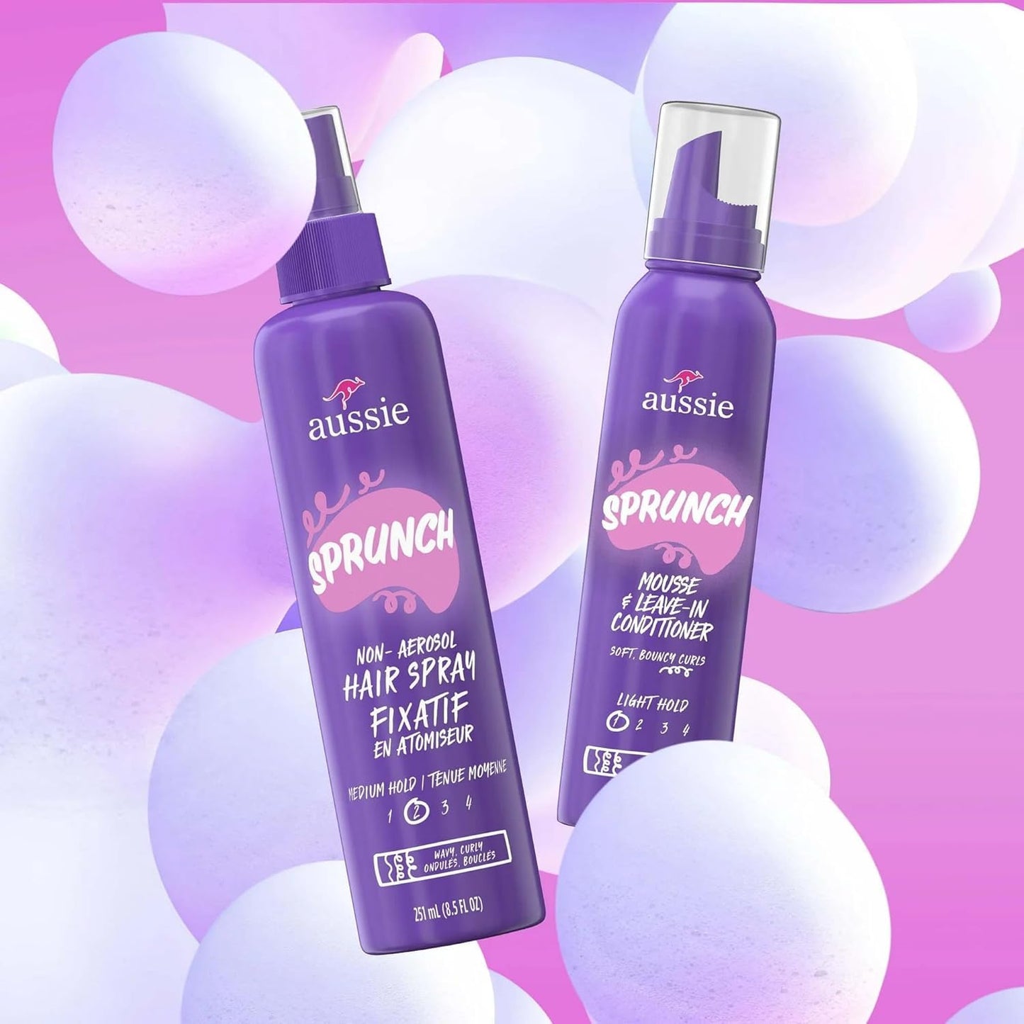 Aussie Sprunch Non-Aerosol Hair Spray for Curly & Wavy Hair, Flexible Hold, Frizz Control, Beauty & Personal Care Aussie