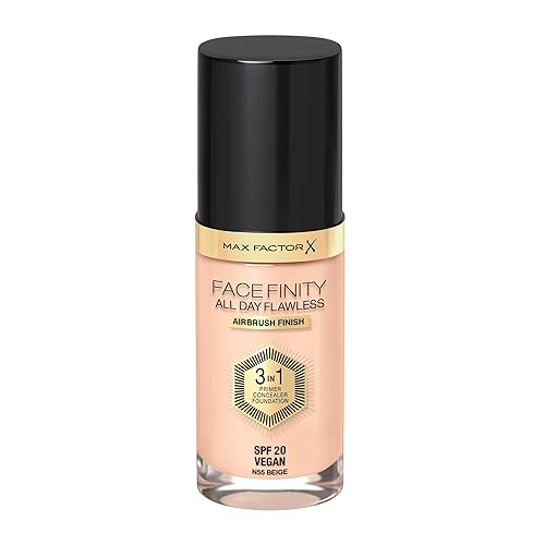 Max Factor Facefinity All Day Flawless 3 In 1 Foundation SPF 20, No. 55 Beige Beauty & Personal Care Max Factor
