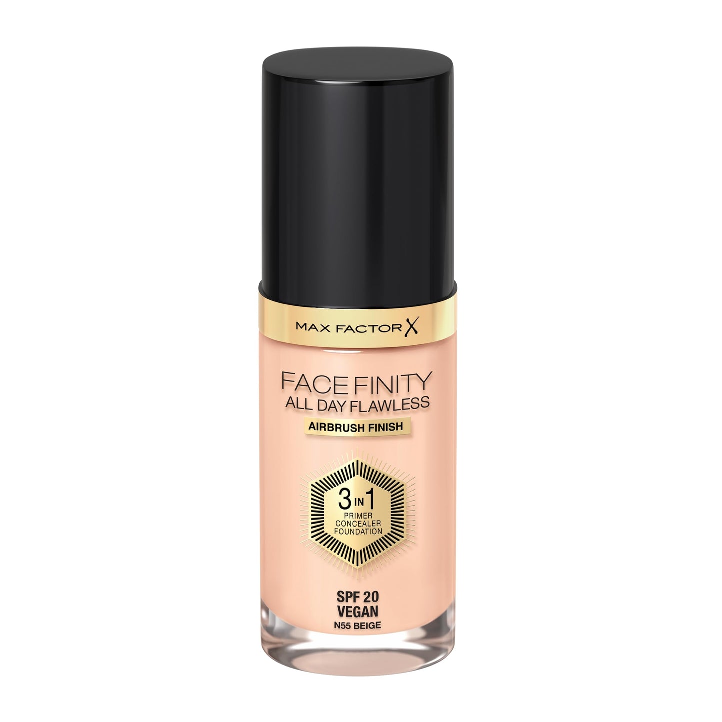 Max Factor Facefinity All Day Flawless 3 In 1 Foundation SPF 20, No. 55 Beige Beauty & Personal Care Max Factor
