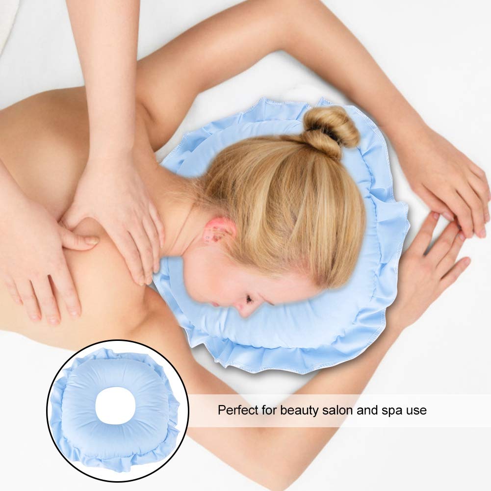Dioche Polyester Face Relax Pillow SPA Salon Massage Hollowed Pillow Nap Rest Cushion Massage Pillow Beauty Skin Care Soft Overlay Face Relax Head Beauty and Personal Care Dioche