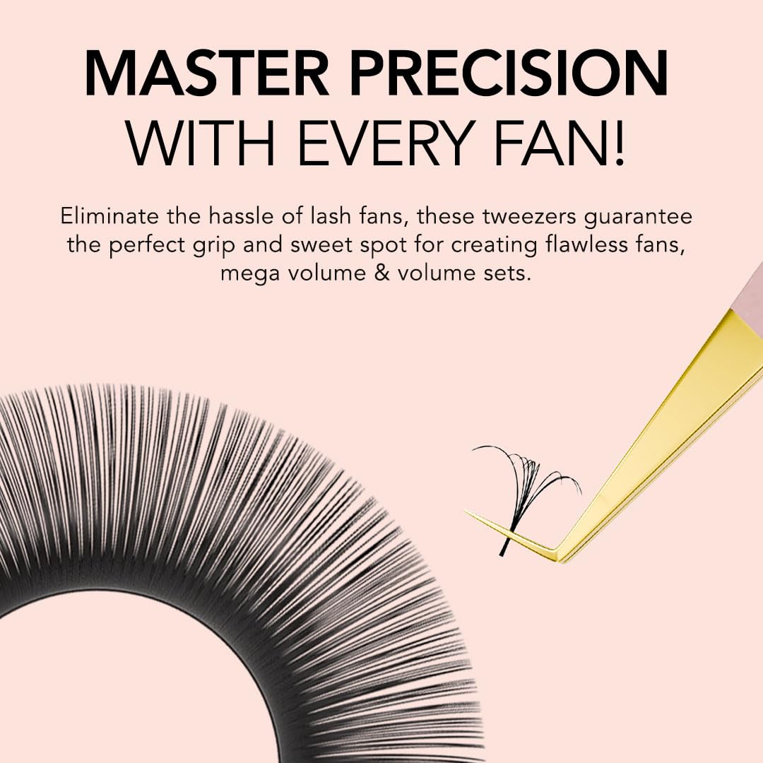 KIARA SKY LASH Tweezer for Eyelash Extensions - Precision Fiber Tip Grip - Volume, Mega Volume, and Lash Removal Fills - Comfortable Ergonomic Design Beauty and Personal Care KIARA SKY