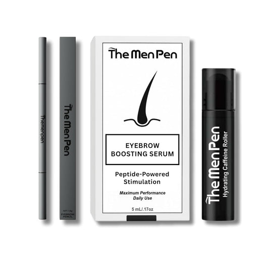 The Men Pen Eyebrow Boosting + Caffeine Kit | Eyebrow, Beard and Hair Filler | Waterproof, Long Lasting, Sweat Proof - Grey Beauty & Personal Care The Men Pen