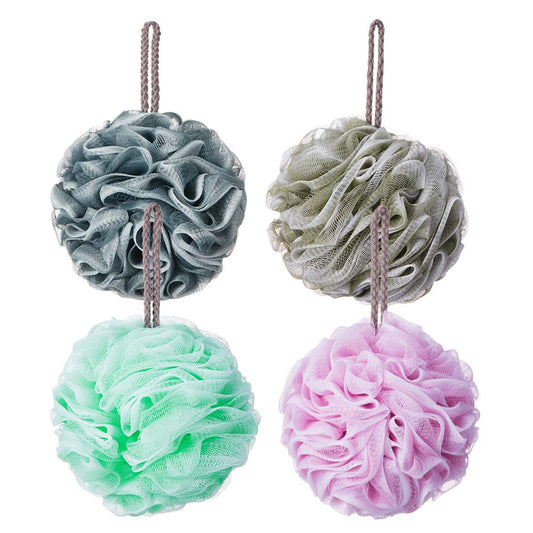 Loofah Bath Sponge, Novosun Mesh Pouf Shower Sponge Soft Exfoliating Shower Luffas for Silky Skin Pack of 4 Pastel Colors, XL (80g/pcs) Beauty & Personal Care novosun