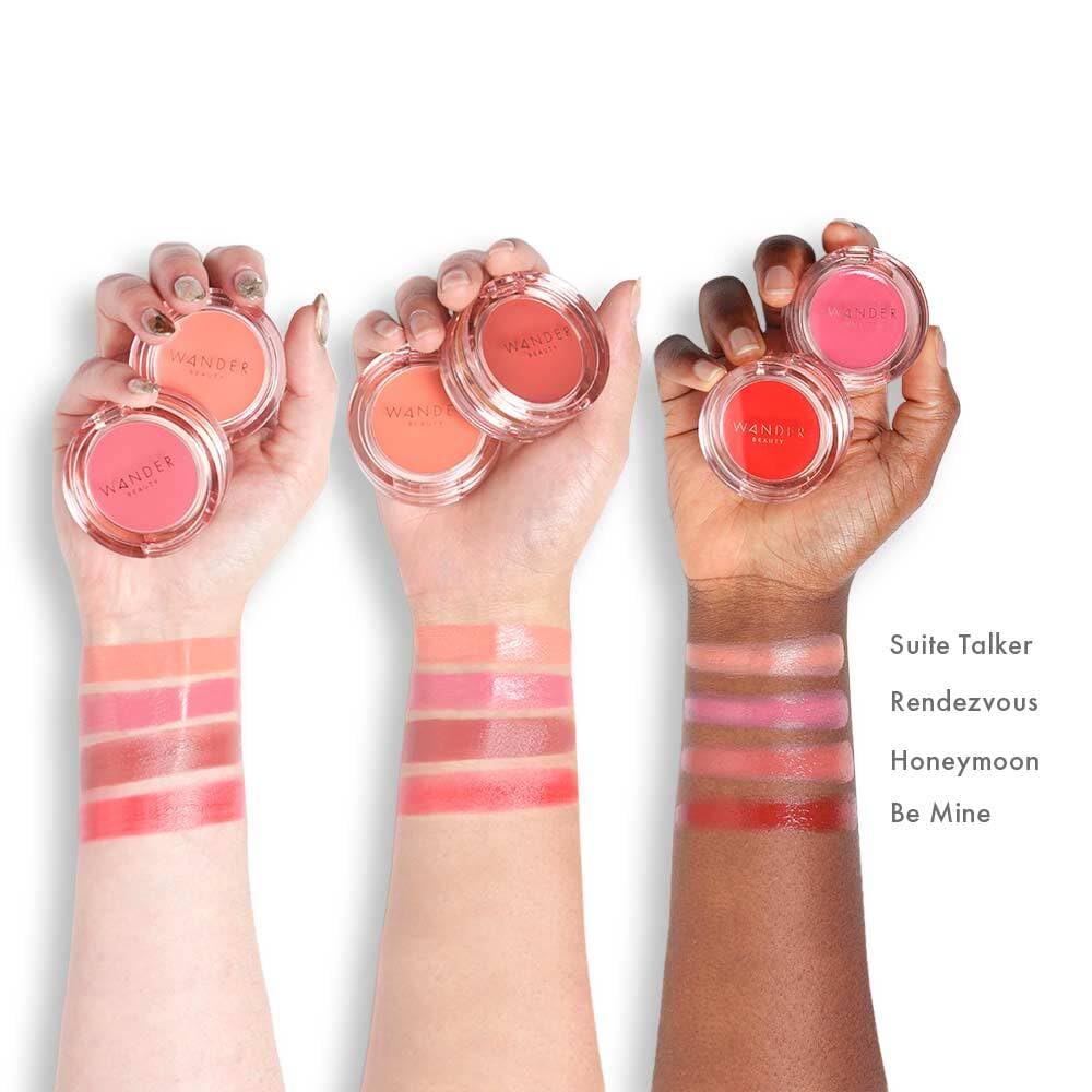 Wander Beauty Double Date Lip & Cheek - Suite Talker/Swipe - 4-in-1 Cream Blush & Tint - Blush, Moisturizer, Balm & Eye Gloss - Multitasking Eye Beauty and Personal Care Wander Beauty
