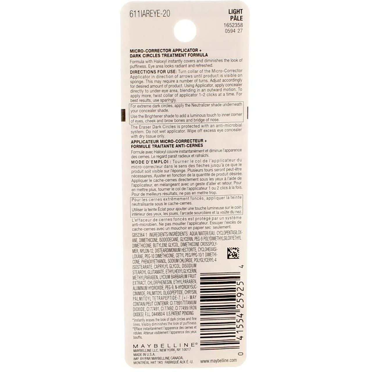 Maybelline Instant Age Rewind Eraser Dark Circles Treatment Concealer, Light 0.2 oz (Pack of 2) Beauty & Personal Care MAYBELLINE